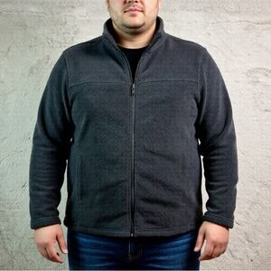 Swiss Alps Fleece Sweater Mens Size XL Full Zip Grey Jacket Shirt Pockets